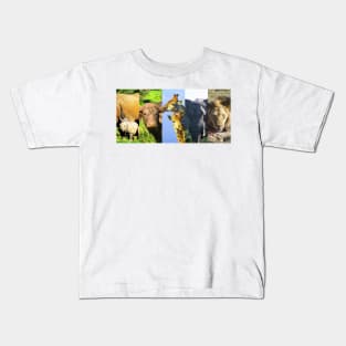 African Wildlife Collage Frames Kids T-Shirt